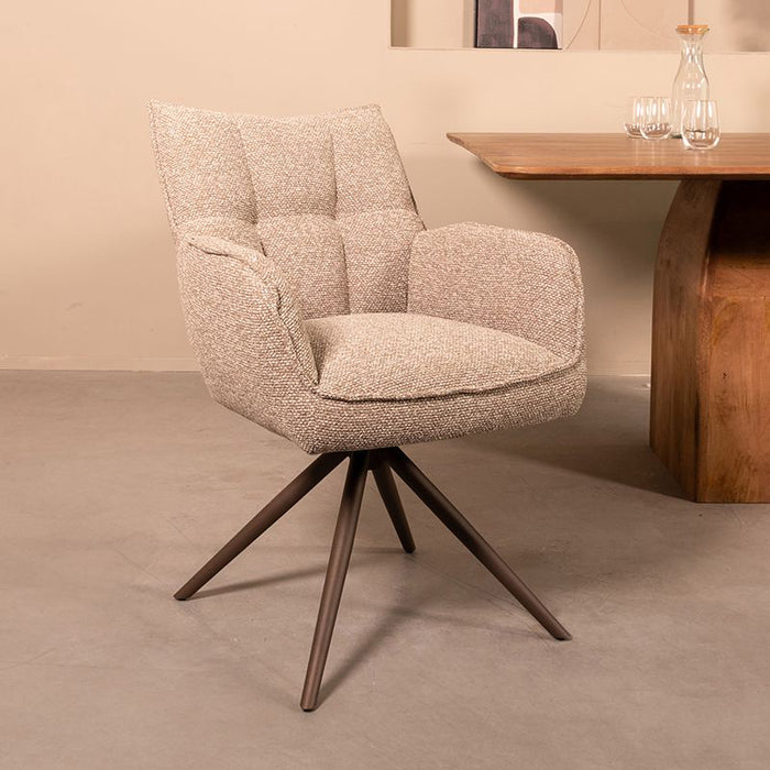 LABEL51 Eetkamerstoel Amalfi - Mushroom - Royal Boucle - Brons...-Eetkamerstoelen-LABEL51