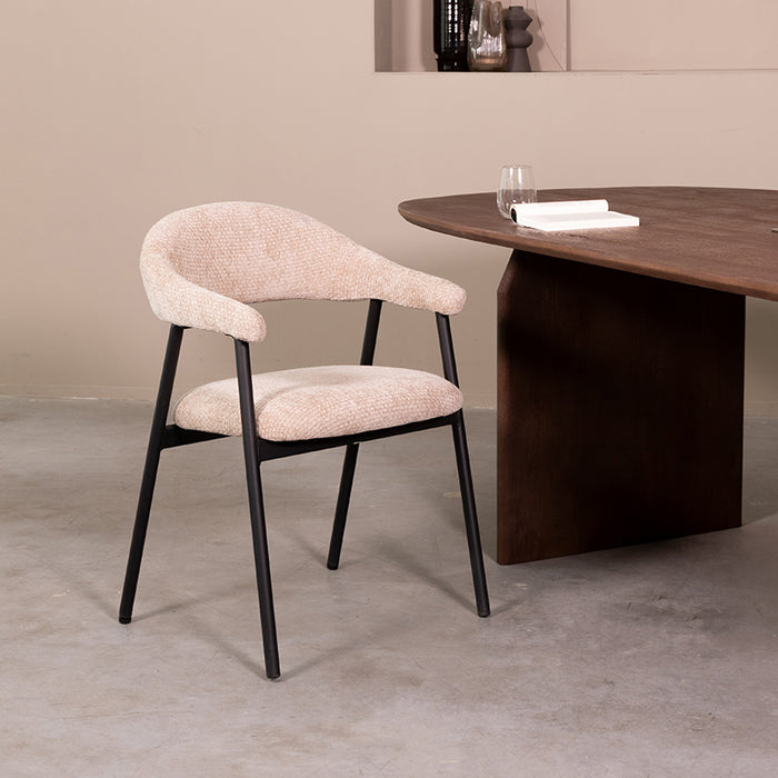 LABEL51 Eetkamerstoel Amaze - Clay - Elite - Zwart Metalen Frame-Eetkamerstoelen-LABEL51