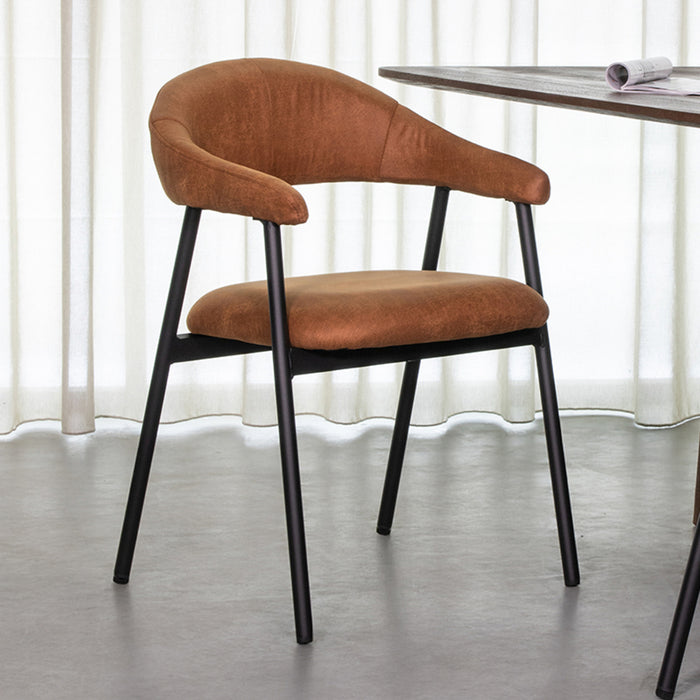 LABEL51 Eetkamerstoel Amaze - Cognac - Micro Suede-Eetkamerstoelen-LABEL51