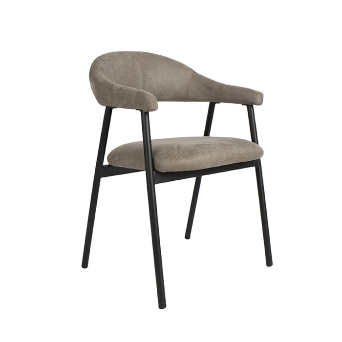 LABEL51 Eetkamerstoel Amaze - Taupe - Micro Suede - Black Frame-Eetkamerstoelen-LABEL51