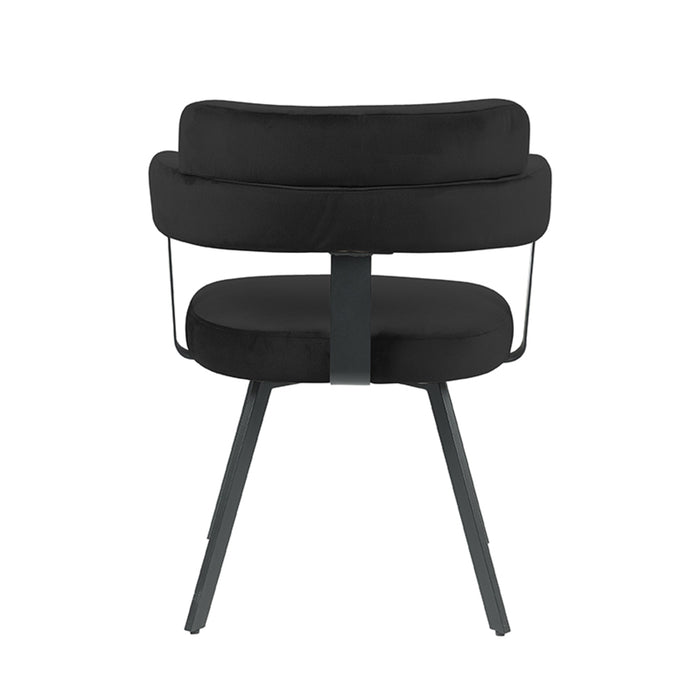 LABEL51 Eetkamerstoel Bardio - Zwart - Fluweel - Black Frame-Eetkamerstoelen-LABEL51