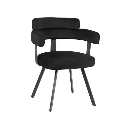 LABEL51 Eetkamerstoel Bardio - Zwart - Fluweel - Black Frame-Eetkamerstoelen-LABEL51