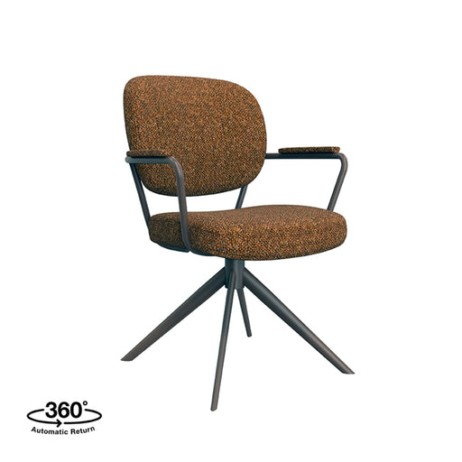 LABEL51 Eetkamerstoel Basel - Coral - Boucle - Coral Frame - Draaibaar-Eetkamerstoelen-LABEL51