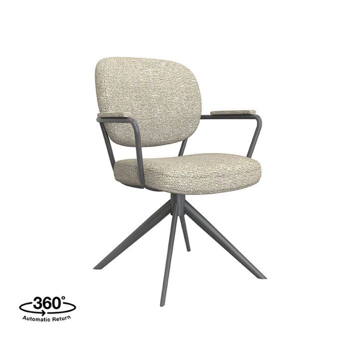 LABEL51 Eetkamerstoel Basel - Naturel - Royal Boucle - Draaibaar-Eetkamerstoelen-LABEL51