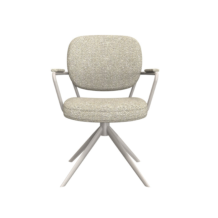 LABEL51 Eetkamerstoel Basel naturel Royal boucle taupe metalen