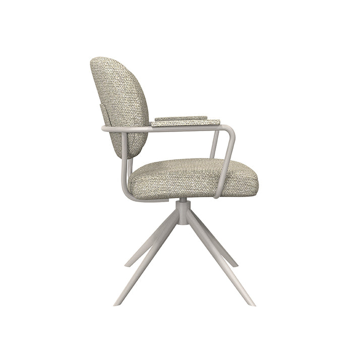 LABEL51 Eetkamerstoel Basel naturel Royal boucle taupe metalen