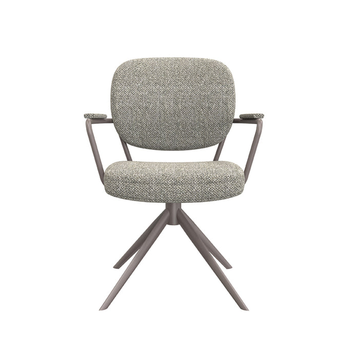 LABEL51 Eetkamerstoel Basel - Truffel grijs - Boucle - Bronze Frame - Draaibaar-Eetkamerstoelen-LABEL51