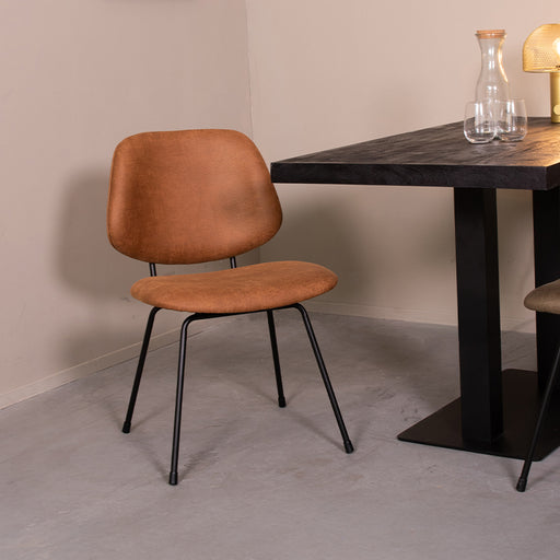 LABEL51 Eetkamerstoel Bello - Cognac - Micro Suede-Eetkamerstoelen-LABEL51