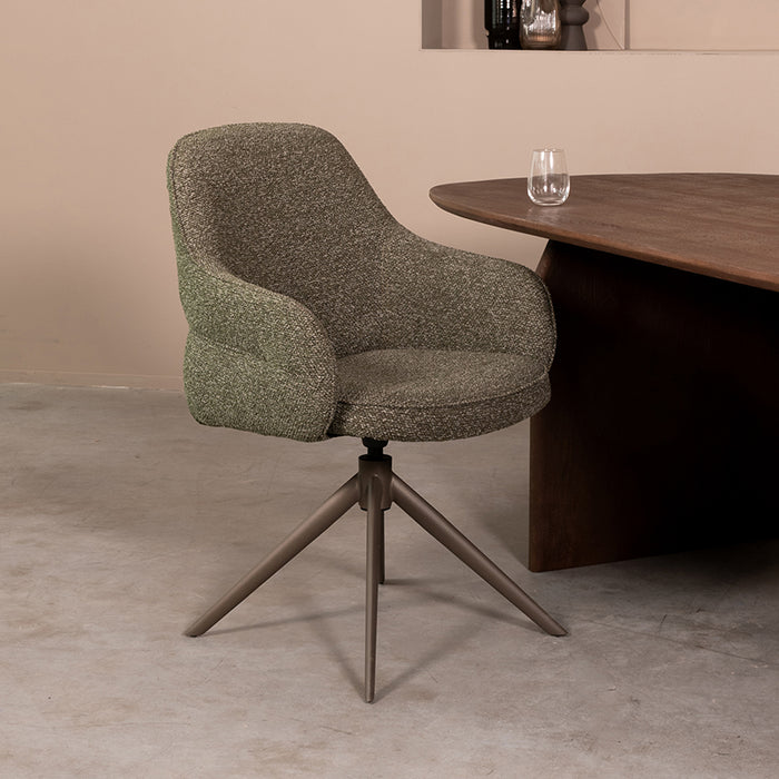 LABEL51 Eetkamerstoel Bern Forest Royal Boucle Forest Metalen Frame-Eetkamerstoelen-LABEL51