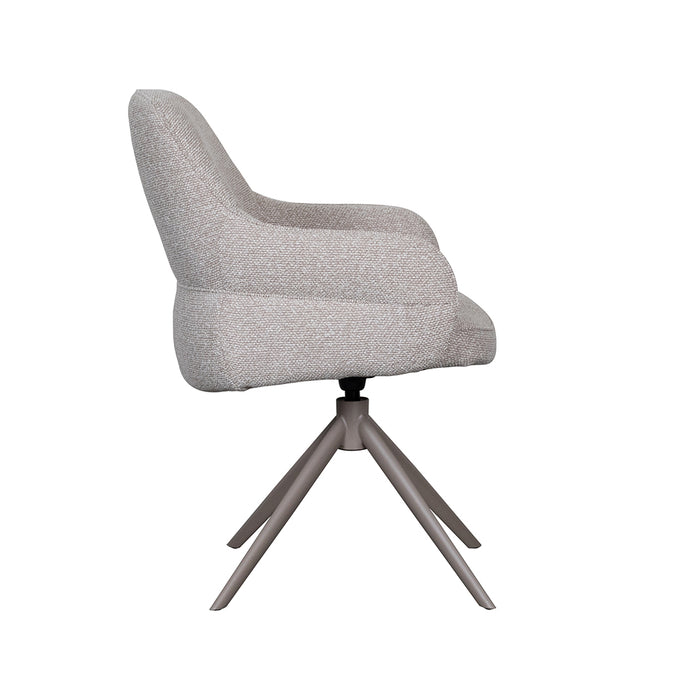 LABEL51 Eetkamerstoel Bern naturel Royal boucle taupe metalen Frame