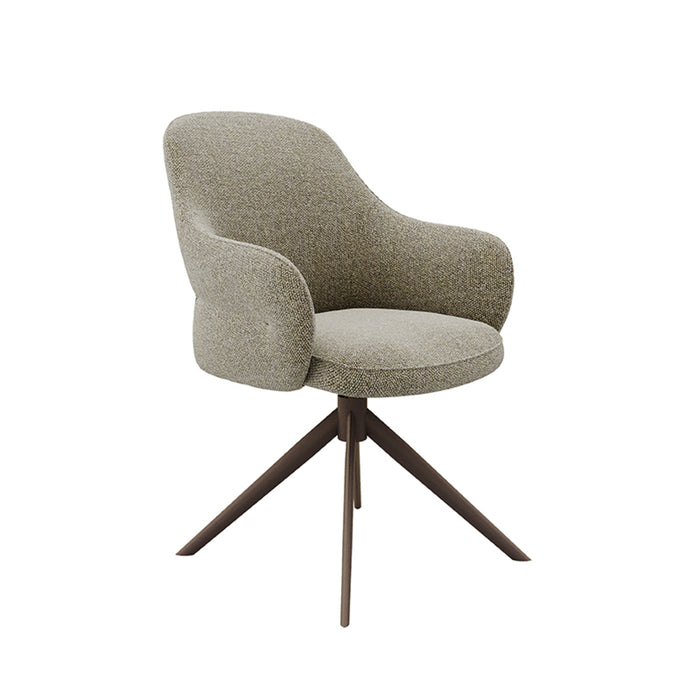 LABEL51 Eetkamerstoel Bern - Truffel grijs - Boucle - Bronze Frame - Draaibaar-Eetkamerstoelen-LABEL51