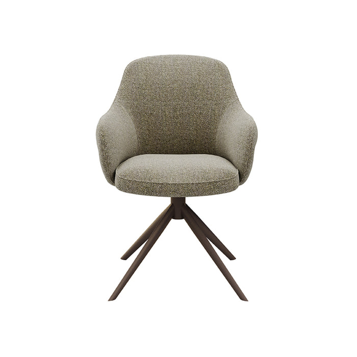 LABEL51 Eetkamerstoel Bern - Truffel grijs - Boucle - Bronze Frame - Draaibaar-Eetkamerstoelen-LABEL51