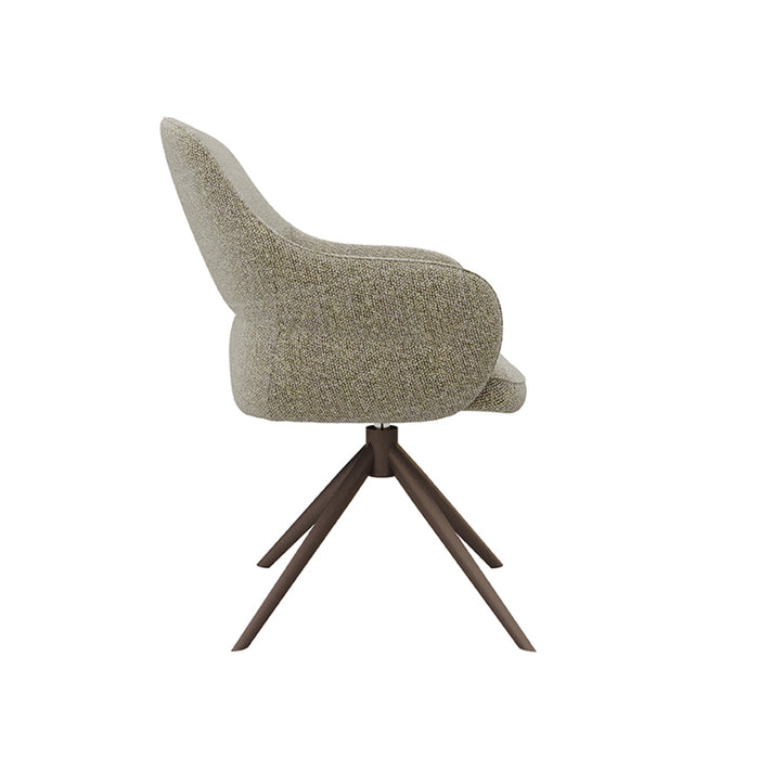 LABEL51 Eetkamerstoel Bern - Truffel grijs - Boucle - Bronze Frame - Draaibaar-Eetkamerstoelen-LABEL51