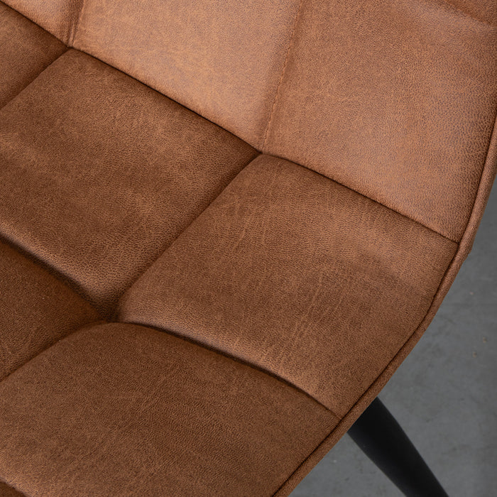 LABEL51 Eetkamerstoel Bistro cognac Micro Suede 46x59x86 cm