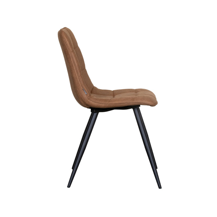 Eetkamerstoel Bistro - Cognac - Micro Suede-Eetkamerstoelen-LABEL51