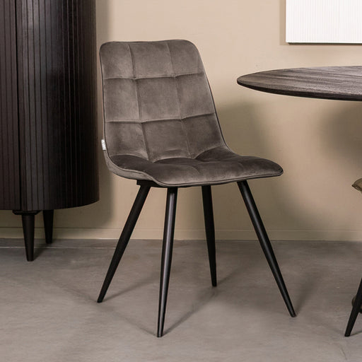 LABEL51 Eetkamerstoel Bistro - Taupe - Fluweel-Eetkamerstoelen-LABEL51
