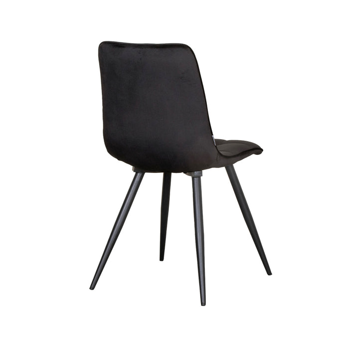 LABEL51 Eetkamerstoel Bistro - Zwart - Fluweel - Black Frame-Eetkamerstoelen-LABEL51