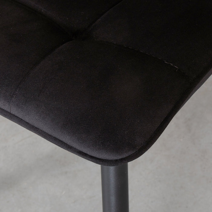 LABEL51 Eetkamerstoel Bistro - Zwart - Fluweel - Black Frame-Eetkamerstoelen-LABEL51