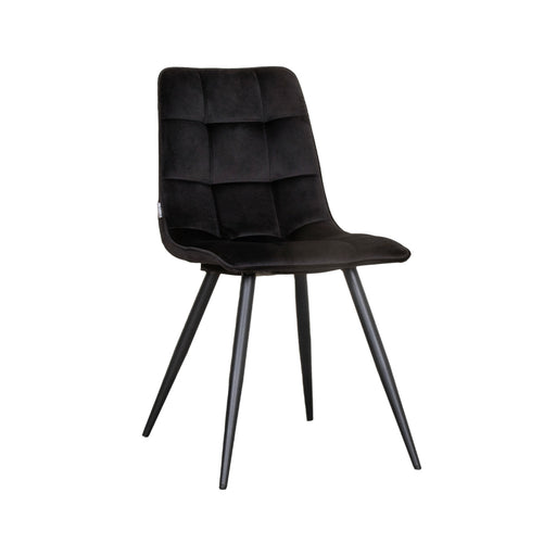 LABEL51 Eetkamerstoel Bistro - Zwart - Fluweel - Black Frame-Eetkamerstoelen-LABEL51