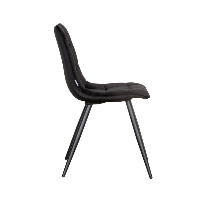 LABEL51 Eetkamerstoel Bistro - Zwart - Fluweel-Eetkamerstoelen-LABEL51