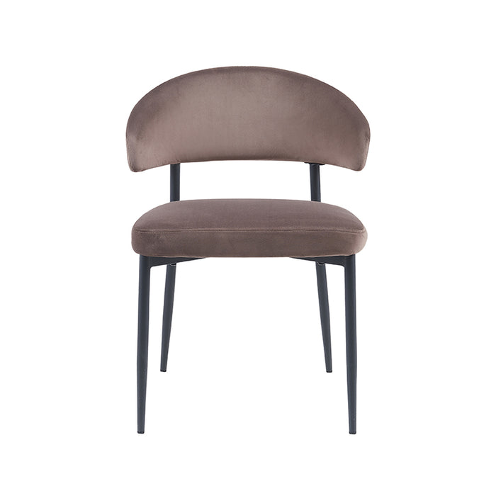 LABEL51 Eetkamerstoel Bliss taupe fluweel 56x55x76 cm