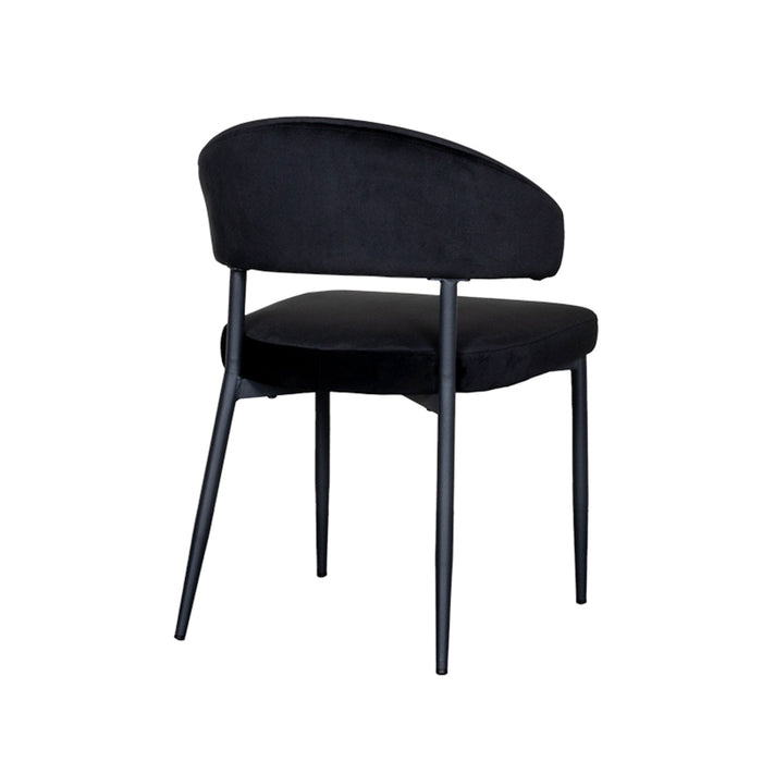 LABEL51 Eetkamerstoel Bliss zwart fluweel 56x55x76 cm