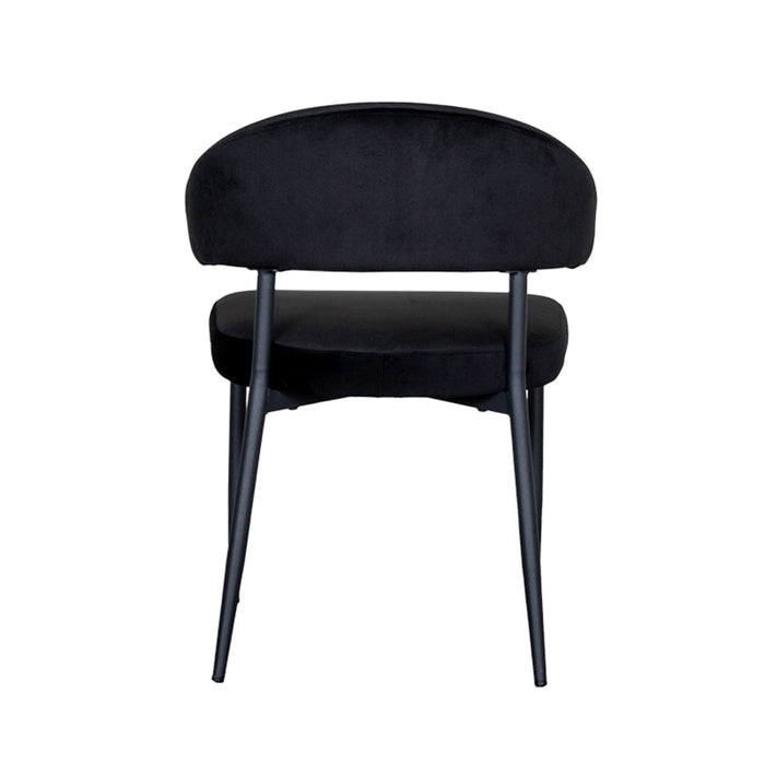LABEL51 Eetkamerstoel Bliss zwart fluweel 56x55x76 cm