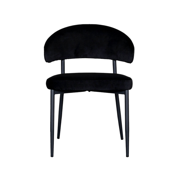LABEL51 Eetkamerstoel Bliss - Zwart - Fluweel - Black Frame-Eetkamerstoelen-LABEL51