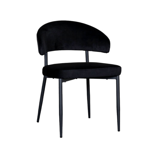 LABEL51 Eetkamerstoel Bliss - Zwart - Fluweel - Black Frame-Eetkamerstoelen-LABEL51