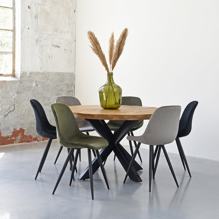 LABEL51 Eetkamerstoel Capri Army Fluweel 46x56x88 cm-Eetkamerstoelen-LABEL51