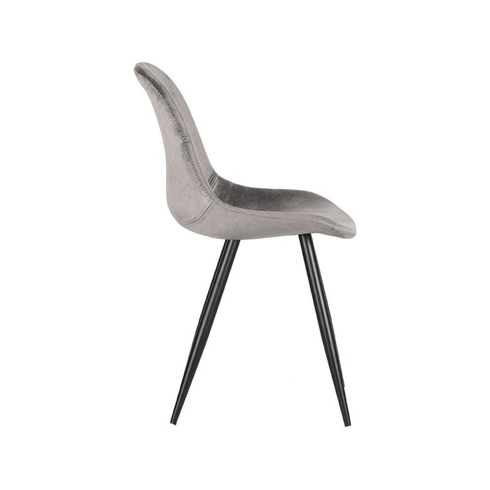 LABEL51 Eetkamerstoel Capri Grijs Fluweel 46x56x88 cm-Eetkamerstoelen-LABEL51