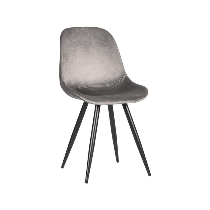 LABEL51 Eetkamerstoel Capri Grijs Fluweel 46x56x88 cm-Eetkamerstoelen-LABEL51