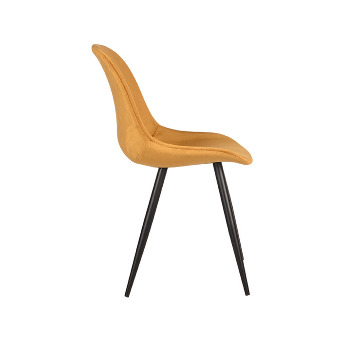LABEL51 Eetkamerstoel Capri Oker Fluweel 46x56x88 cm-Eetkamerstoelen-LABEL51