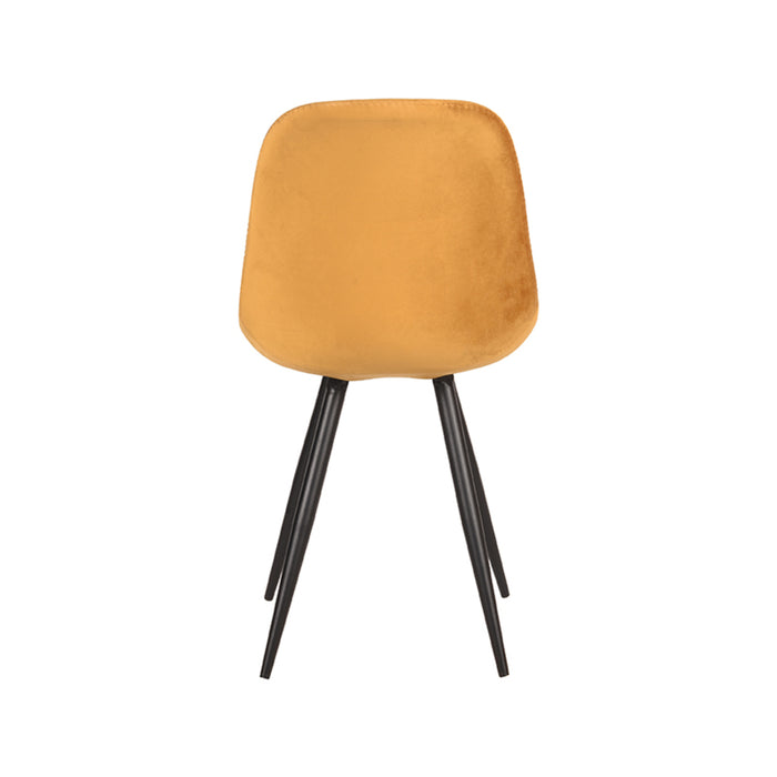LABEL51 Eetkamerstoel Capri Oker Fluweel 46x56x88 cm-Eetkamerstoelen-LABEL51