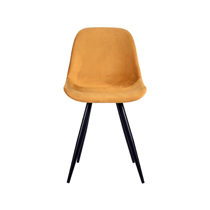 LABEL51 Eetkamerstoel Capri Oker Fluweel 46x56x88 cm-Eetkamerstoelen-LABEL51