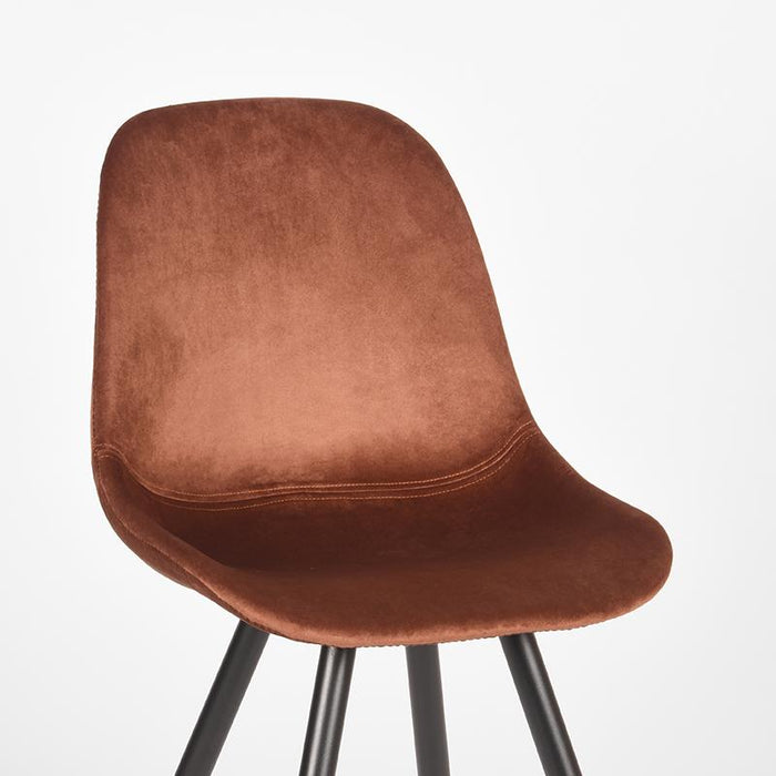 LABEL51 Eetkamerstoel Capri Rust Fluweel 46x56x88 cm-Eetkamerstoelen-LABEL51