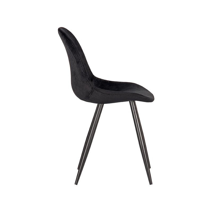LABEL51 Eetkamerstoel Capri Zwart Fluweel 46x56x88 cm-Eetkamerstoelen-LABEL51