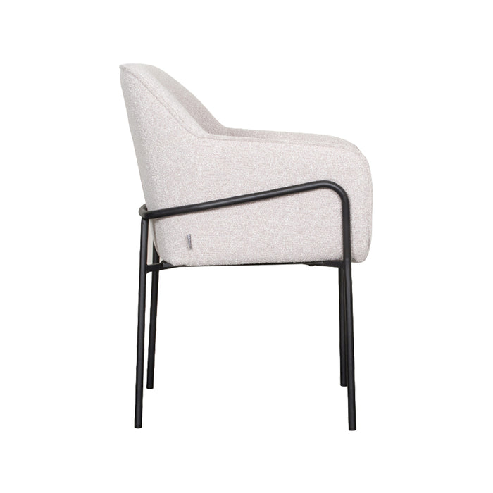 LABEL51 Eetkamerstoel Dexter - Naturel - Boucle - Black Frame-Eetkamerstoelen-LABEL51
