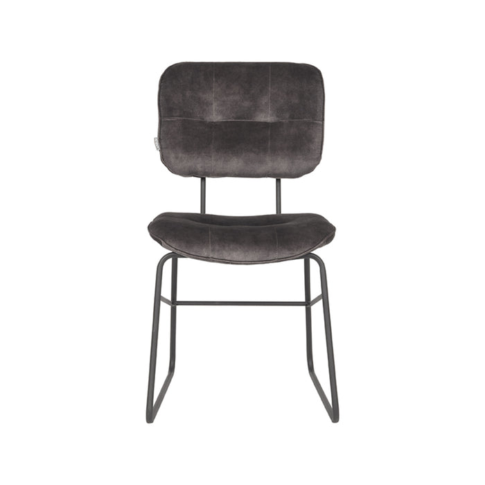 LABEL51 Eetkamerstoel Dez Antraciet Velours 49x60x87 cm-Eetkamerstoelen-LABEL51