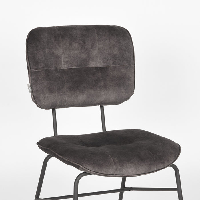 LABEL51 Eetkamerstoel Dez Antraciet Velours 49x60x87 cm-Eetkamerstoelen-LABEL51
