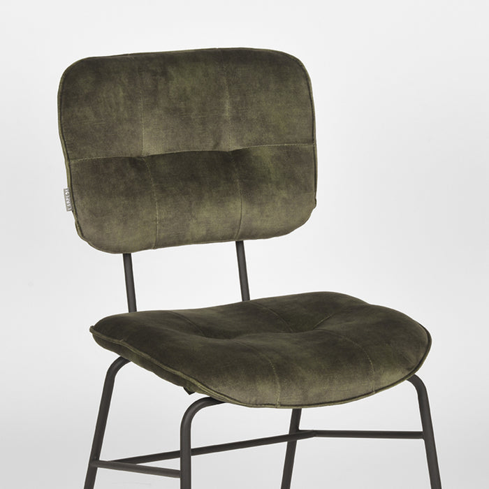 LABEL51 Eetkamerstoel Dez Hunter Velours 49x60x87 cm-Eetkamerstoelen-LABEL51
