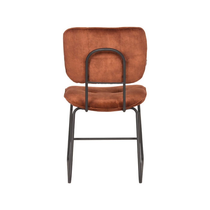 LABEL51 Eetkamerstoel Dez Rust Velours Zwart Metalen Frame 49x60x87 cm-Eetkamerstoelen-LABEL51