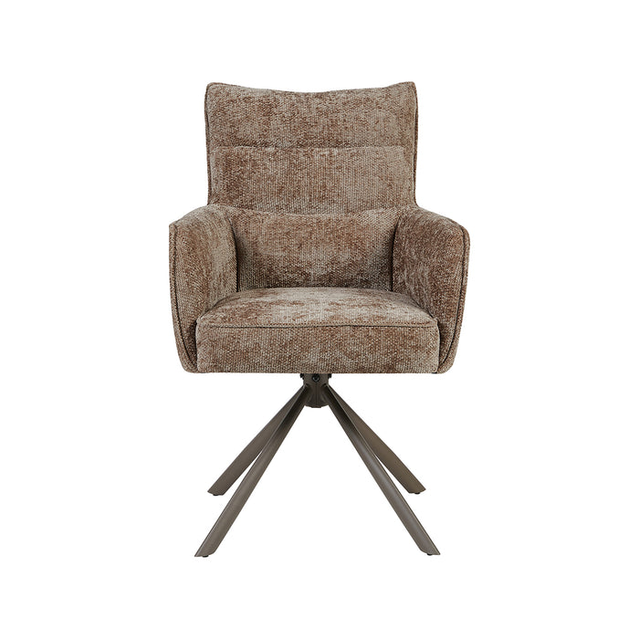 LABEL51 Eetkamerstoel Dubai Stof Taupe Draaibaar-Eetkamerstoelen-LABEL51