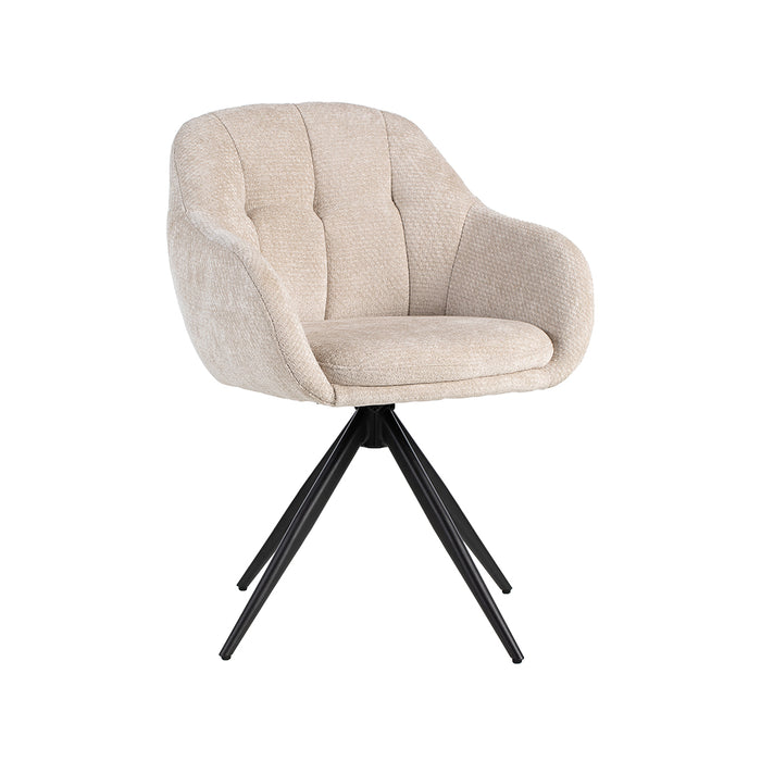 Eetkamerstoel Esma - Naturel - Elite - Draaibaar-Eetkamerstoelen-LABEL51