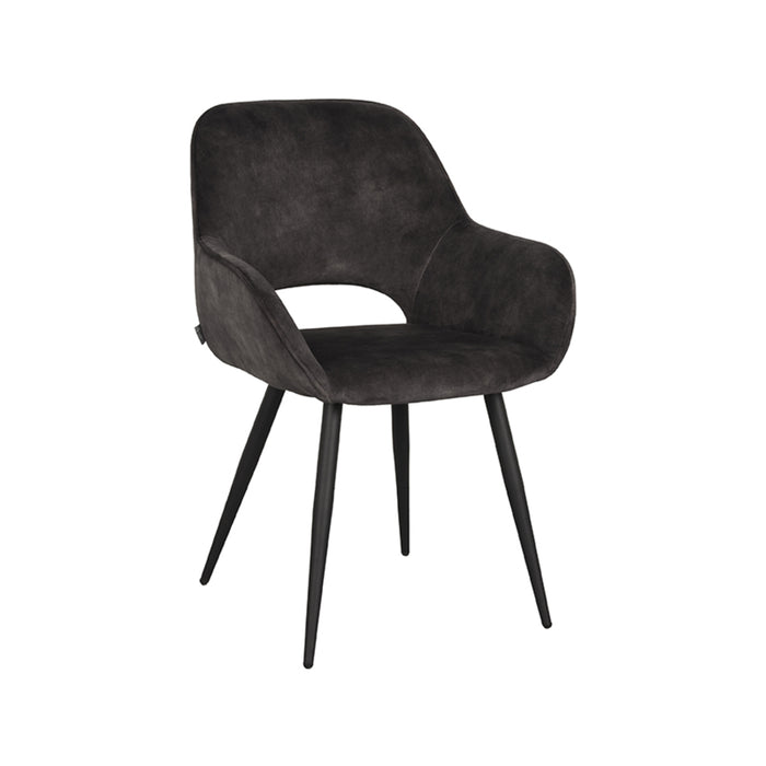 LABEL51 Eetkamerstoel Fer Antraciet Velours 58x57x87 cm-Eetkamerstoelen-LABEL51