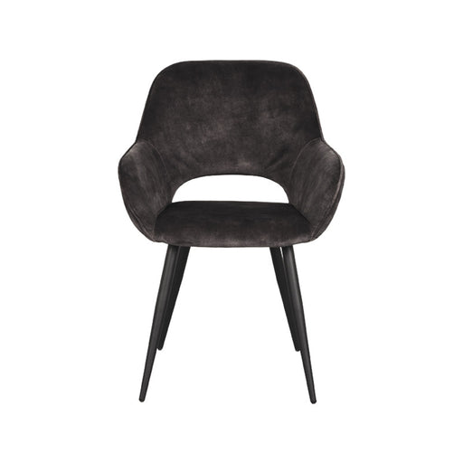 LABEL51 Eetkamerstoel Fer Antraciet Velours 58x57x87 cm-Eetkamerstoelen-LABEL51