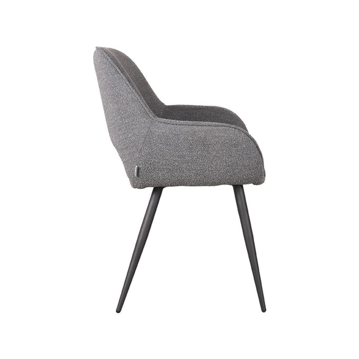 LABEL51 Eetkamerstoel Fer Grijs Boucle 58x57x87 cm-Eetkamerstoelen-LABEL51