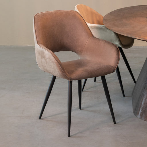 LABEL51 Eetkamerstoel Fer - Taupe - Micro Suede-Eetkamerstoelen-LABEL51