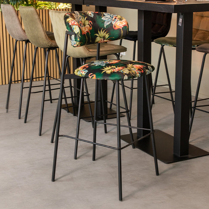 LABEL51 Eetkamerstoel Ferry - Multicolor - Fluweel - Zithoogte 78-Barkrukken-LABEL51