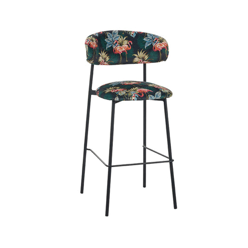 LABEL51 Eetkamerstoel Ferry - Printed Flamingo - Fluweel - Hoog-Eetkamerstoelen-LABEL51